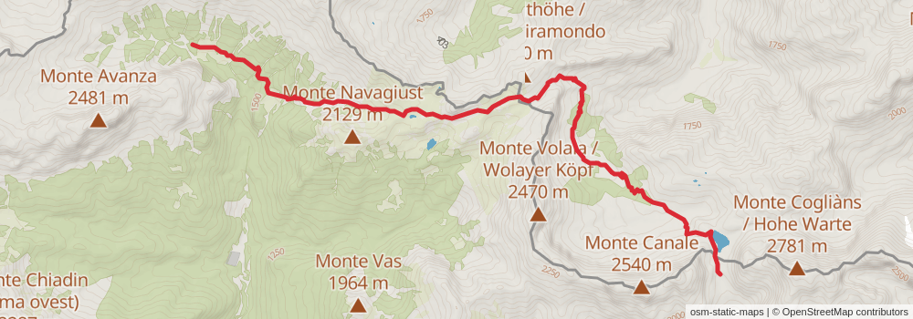 Sentiero Italia - Alps Section stage 28 Map
