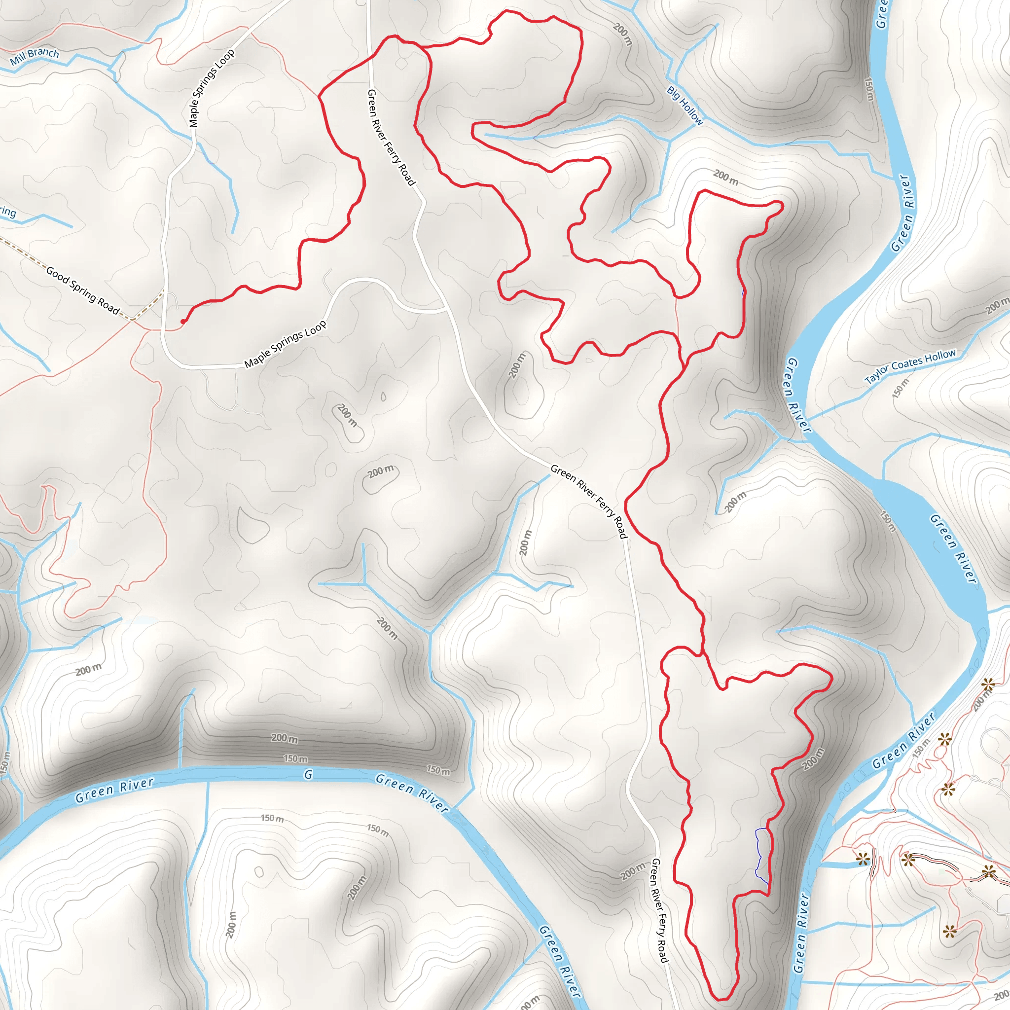 Big Hollow North and South Loop Trail mobile static map