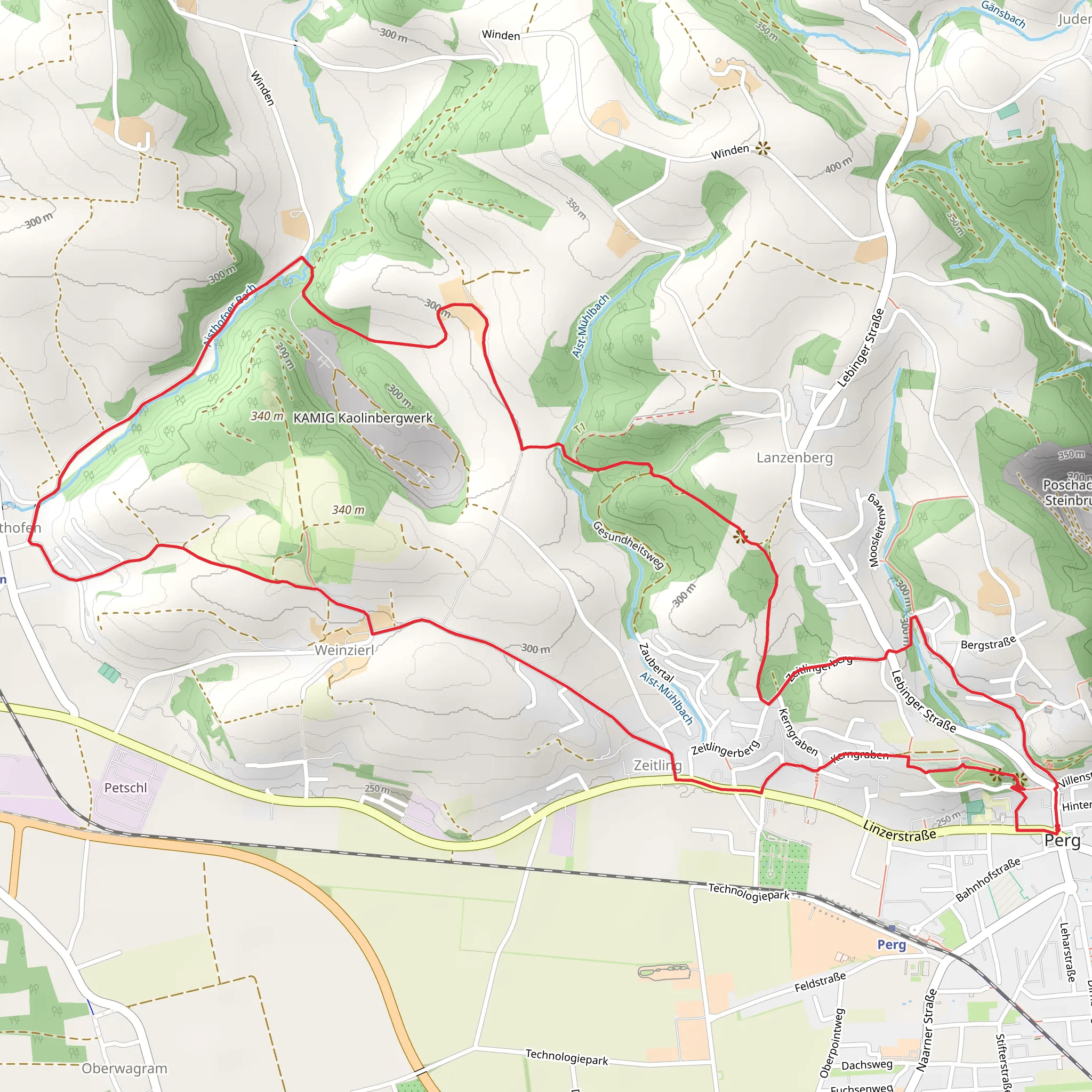 Perg Kugelmanderlweg Trail mobile static map