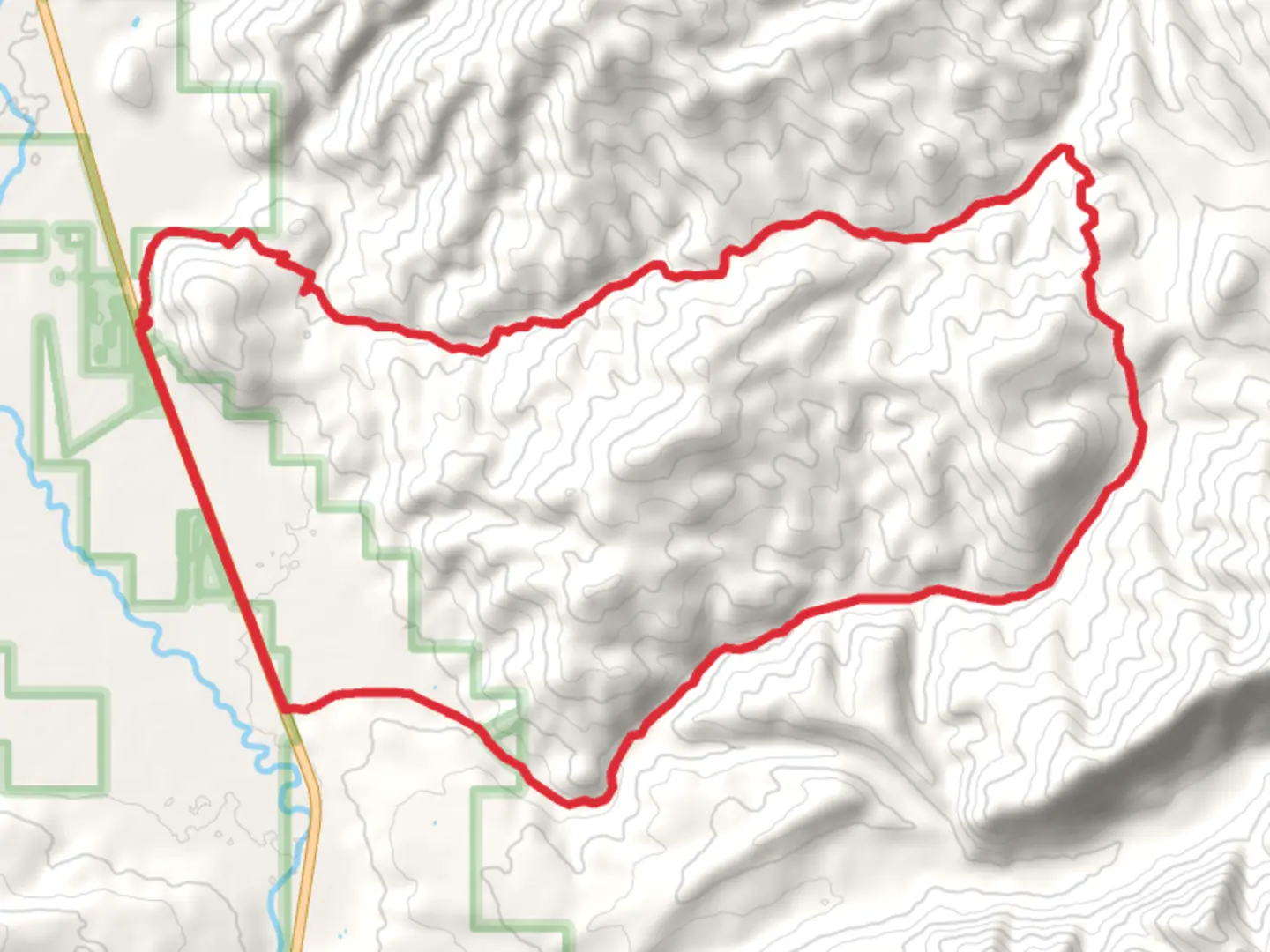 An image depicting the trail Fisher Creek Road Loop and its surrounding area.