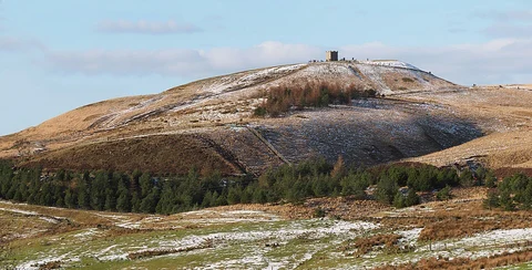An image depicting the trail Winter Hill and Rivington Pike Loop and its surrounding area.