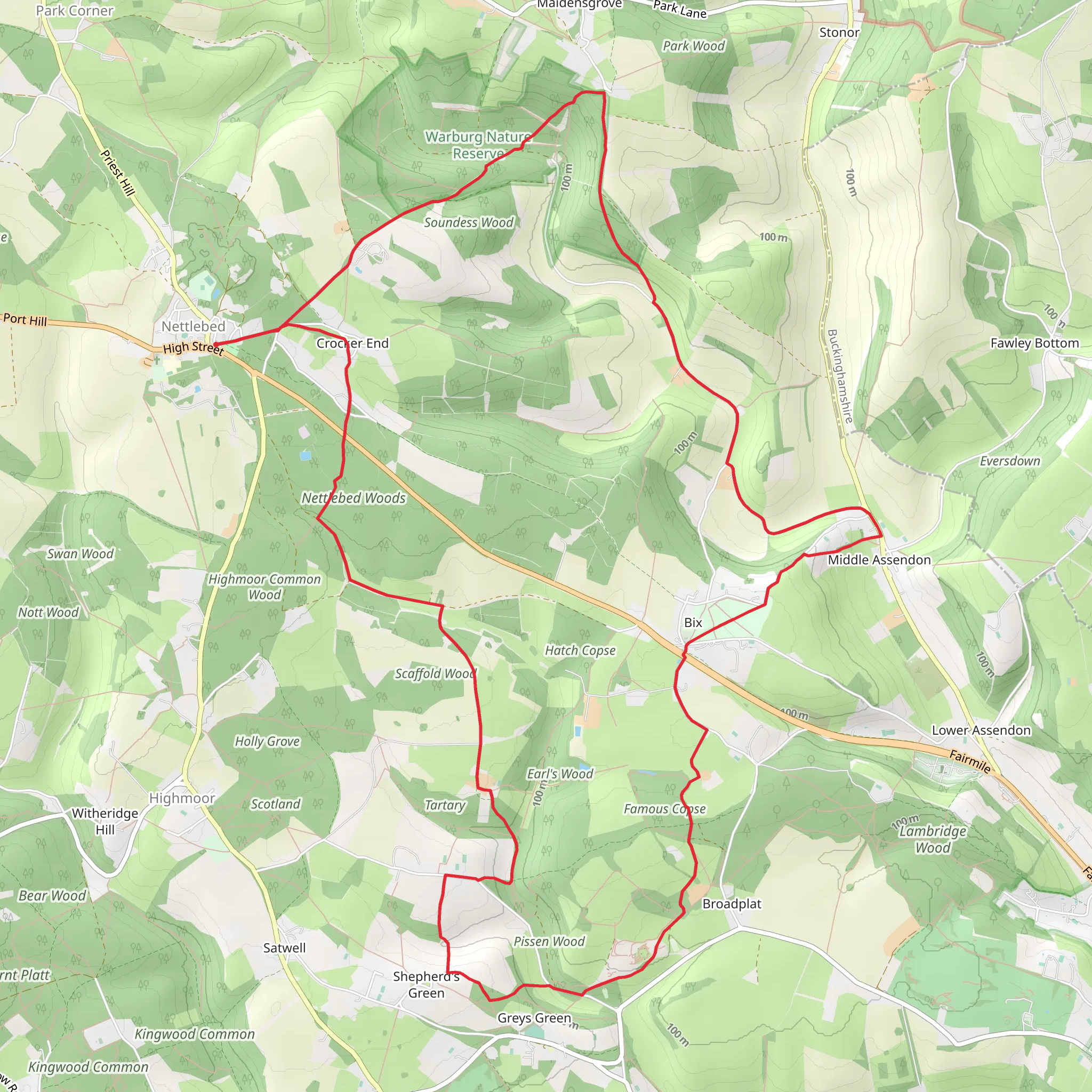 Nettlebed Loop mobile static map
