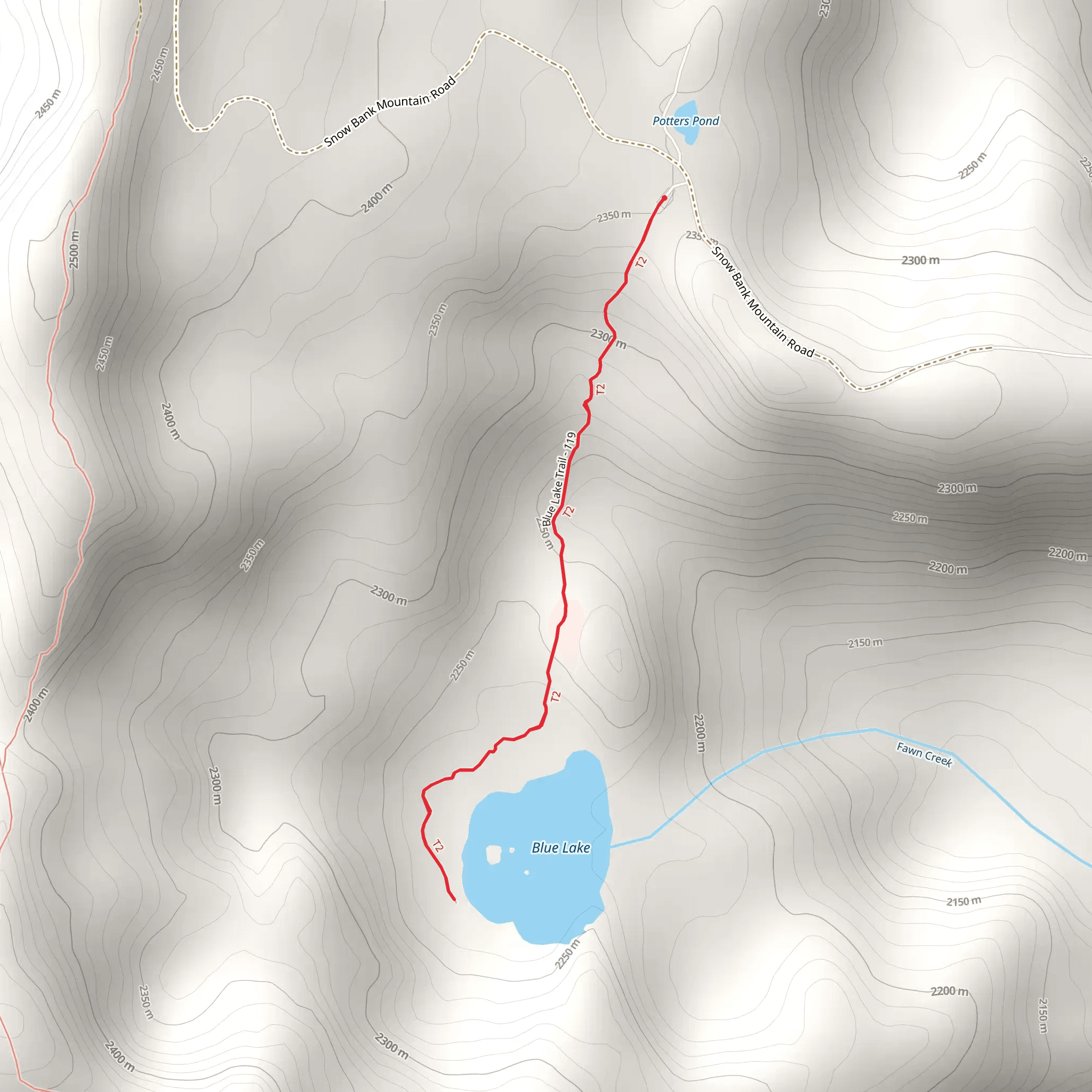 Blue Lake Trail mobile static map
