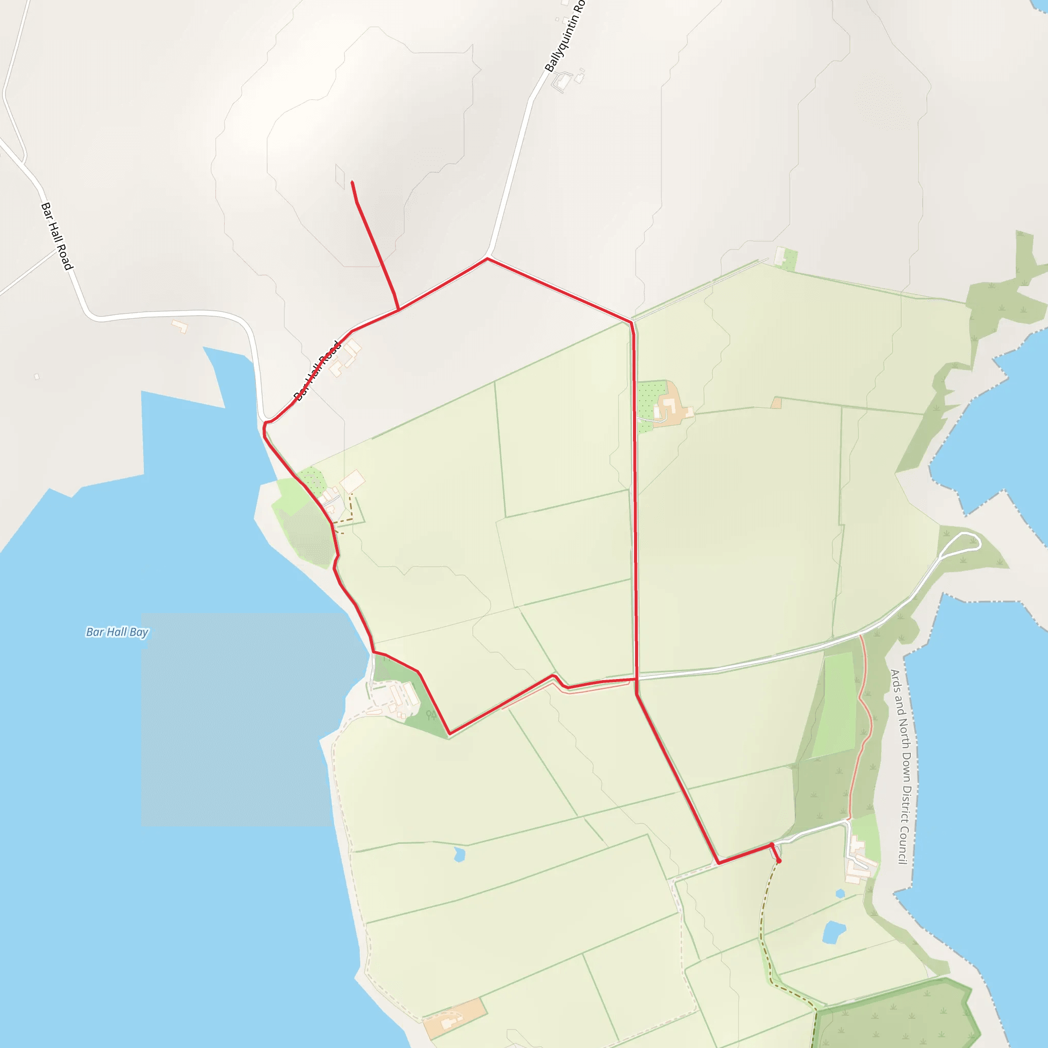 Ballyquintin Farm - Bar Hall Bay Trail mobile static map