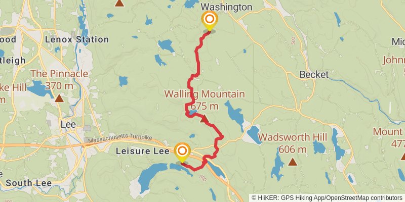 Appalachian Trail - Massachusetts stage 5 Map