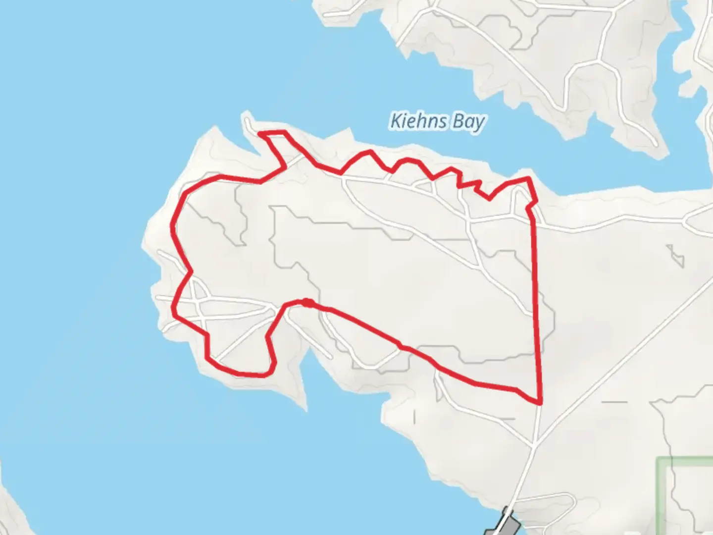 An image depicting the trail Kiehns Bay and Jaycees Bay Campground Loop and its surrounding area.