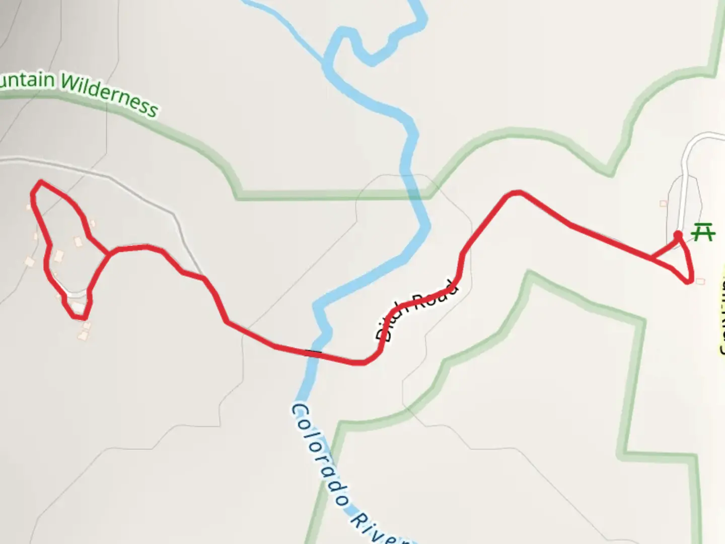 An image depicting the trail Ditch Road and its surrounding area.