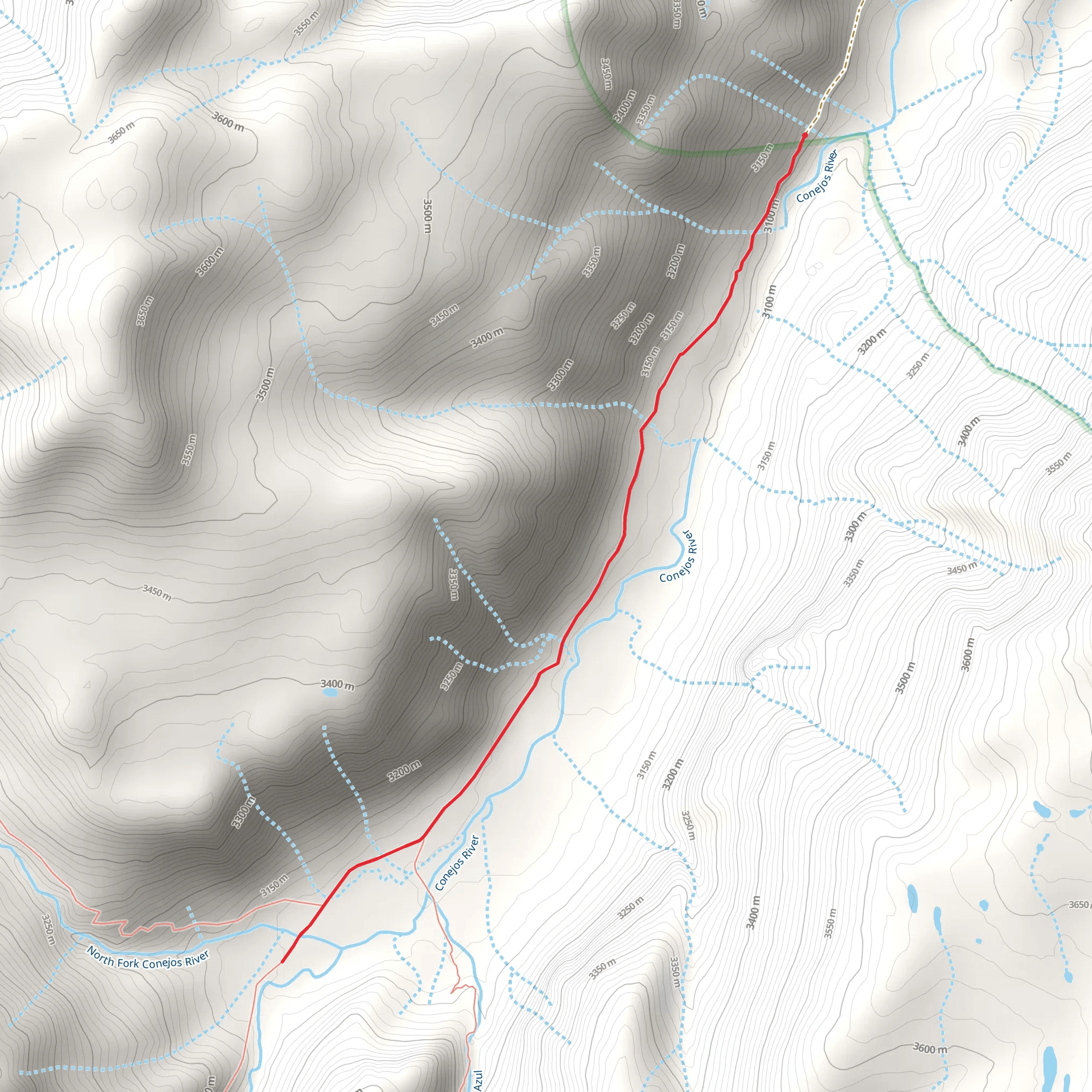 Conejos River Trail Out and Back mobile static map