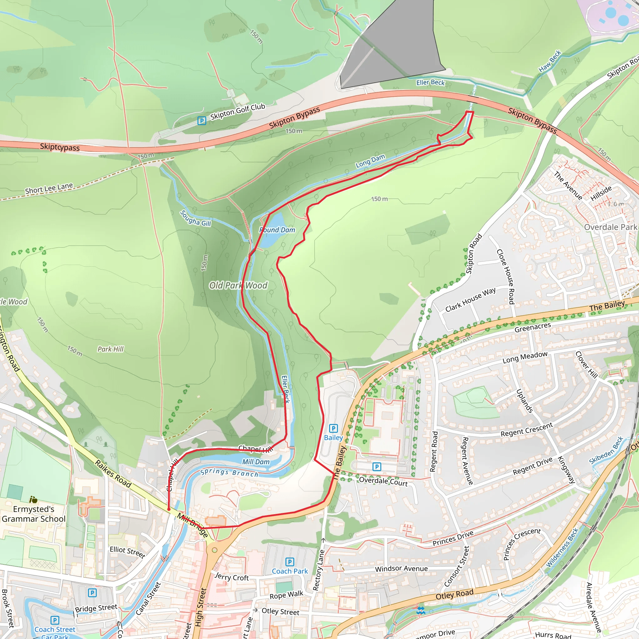 Skipton Castle Woods mobile static map
