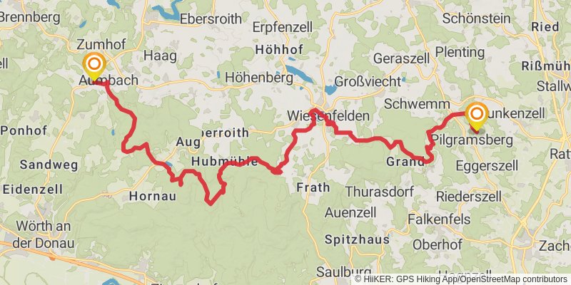 Goldsteig stage 34 Map
