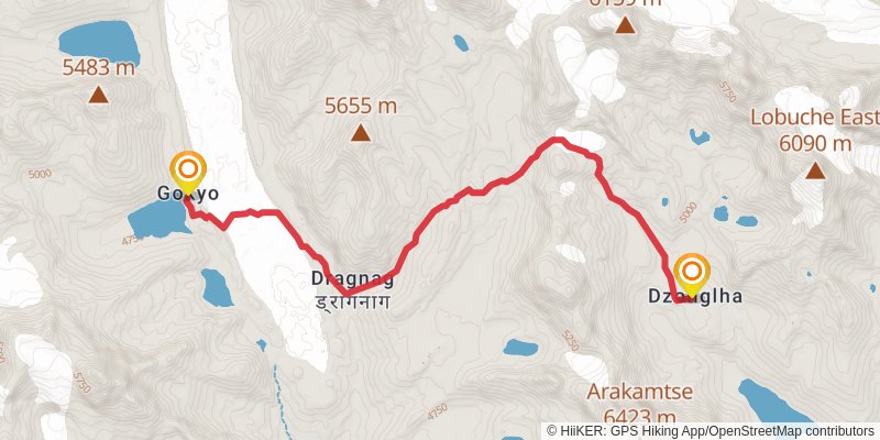 Great Himalayan Trail stage 22 Map