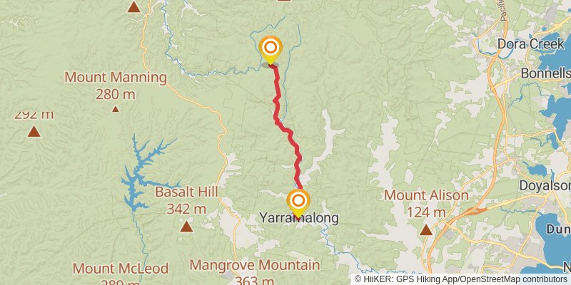 The Great North Walk stage 10 Map