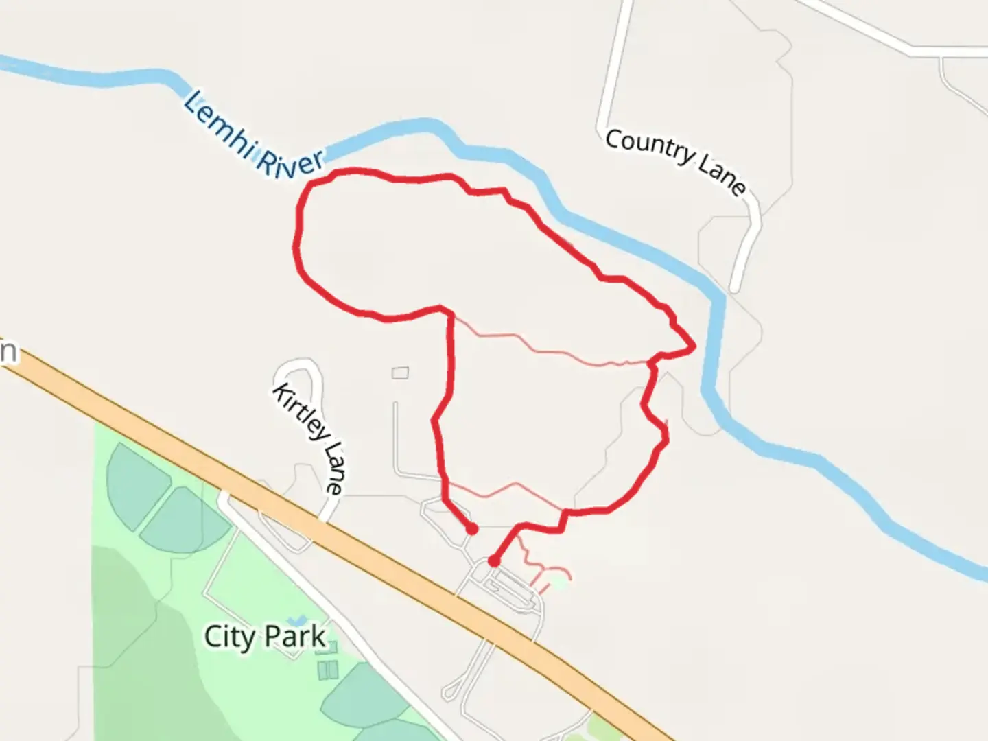 An image depicting the trail Nature Trail and Lemhi River Loop Trail and its surrounding area.