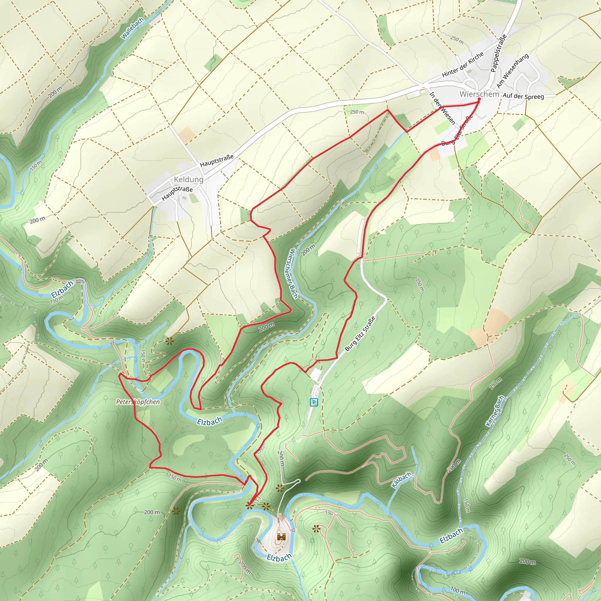 Ruine Trutz Eltz Loop - Wierschem mobile static map