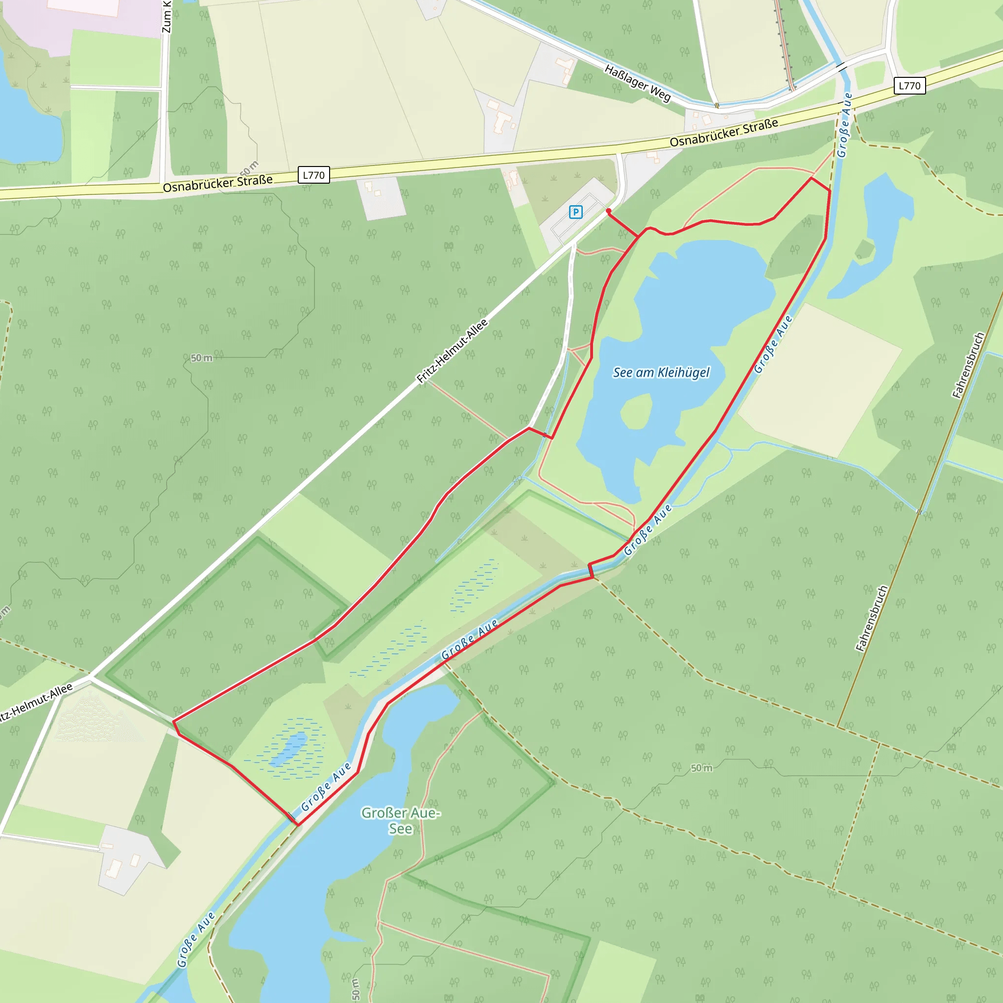 See am Kleihugel and Großer Aue-See Loop mobile static map