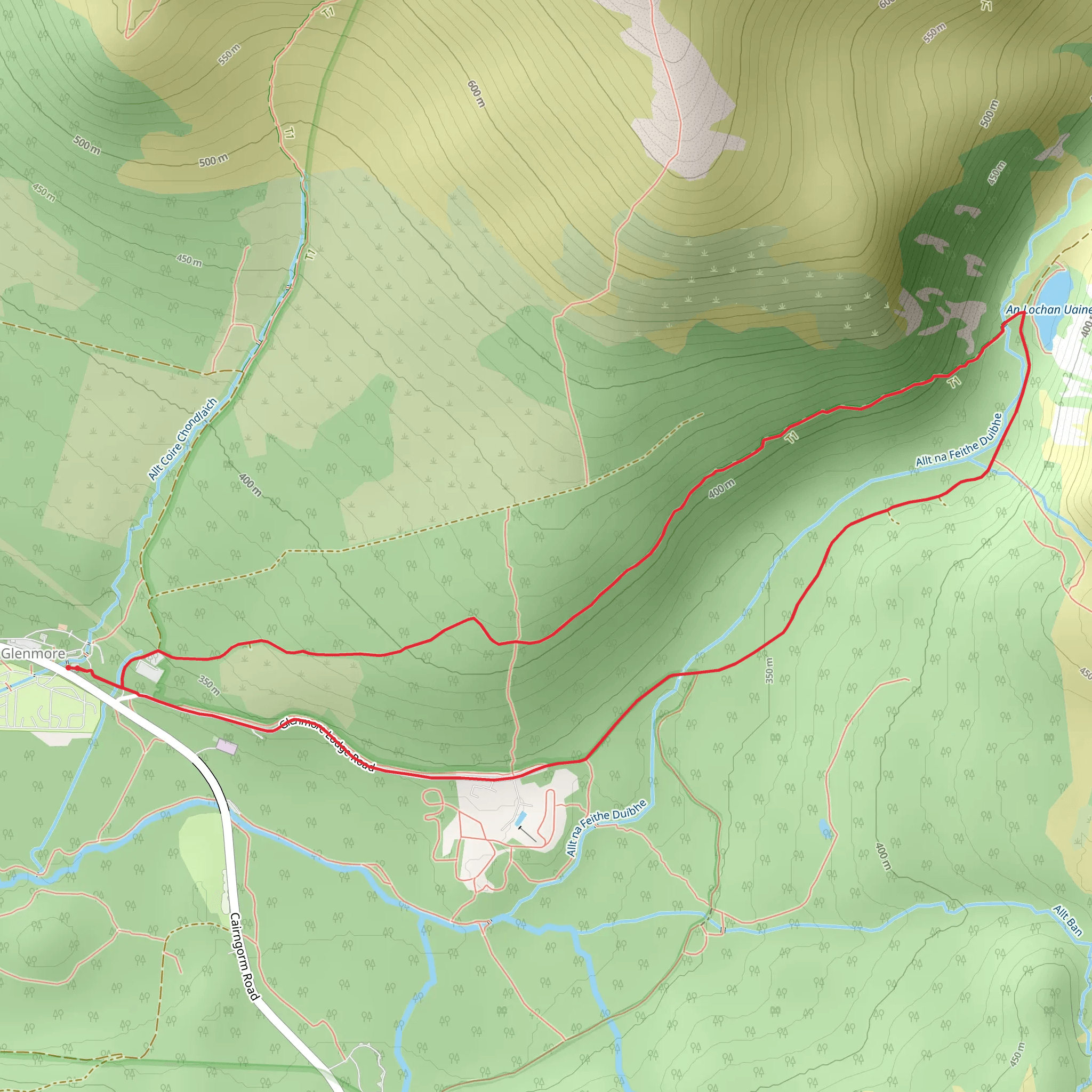 Ryvoan Loop via An Lochan Uaine Trail mobile static map