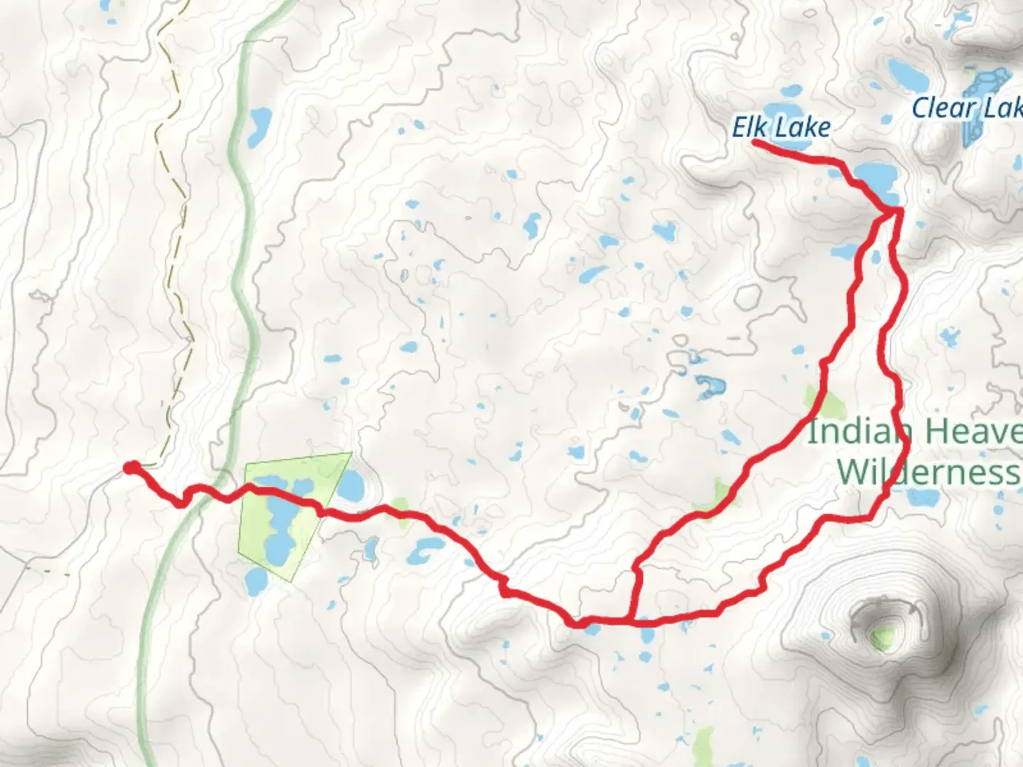 An image depicting the trail Elk Lake and Bear Lake via PCT and its surrounding area.