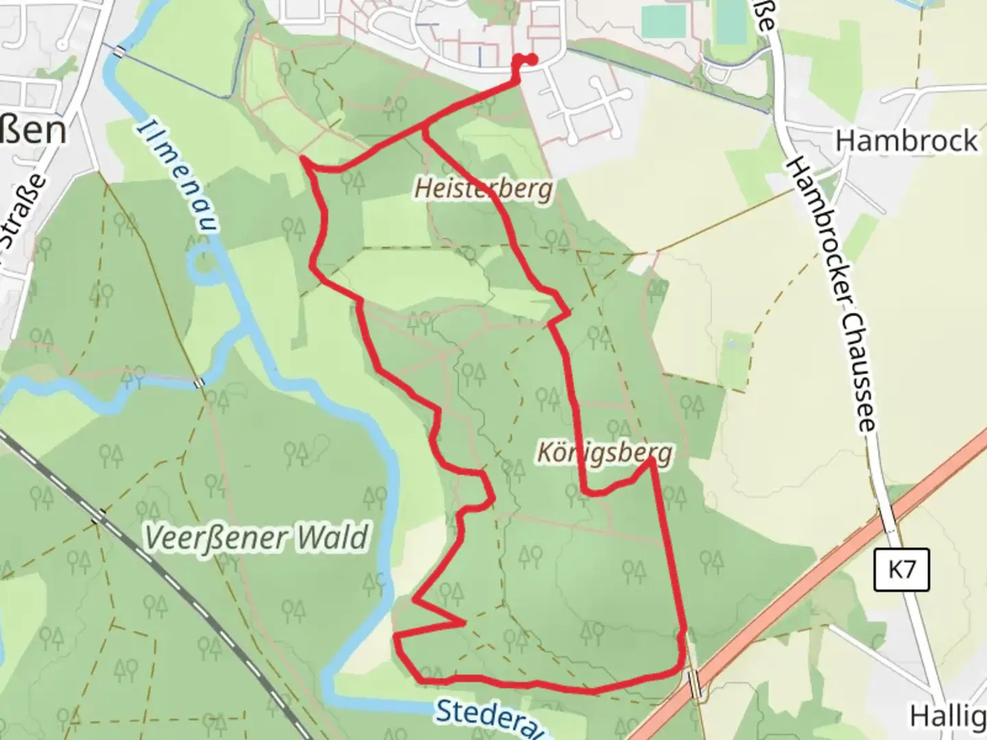 An image depicting the trail Heisterberg Loop and its surrounding area.