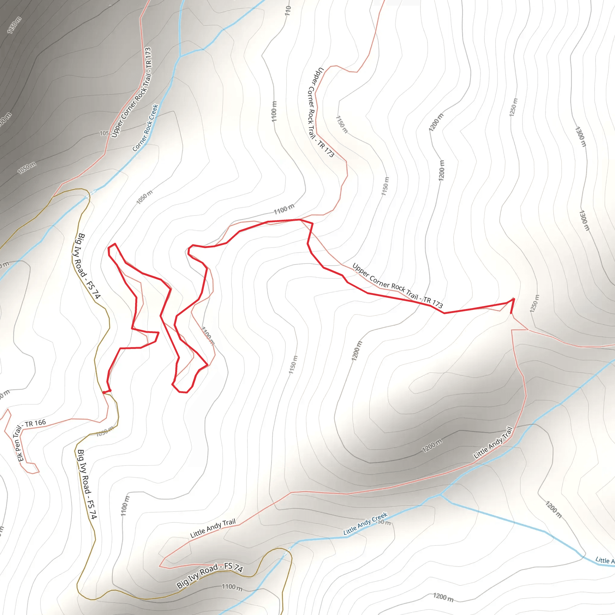 Upper Corner Rock Trail mobile static map