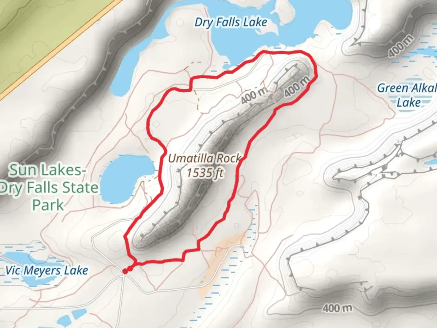 An image depicting the trail Umatilla Rock Loop Trail and its surrounding area.