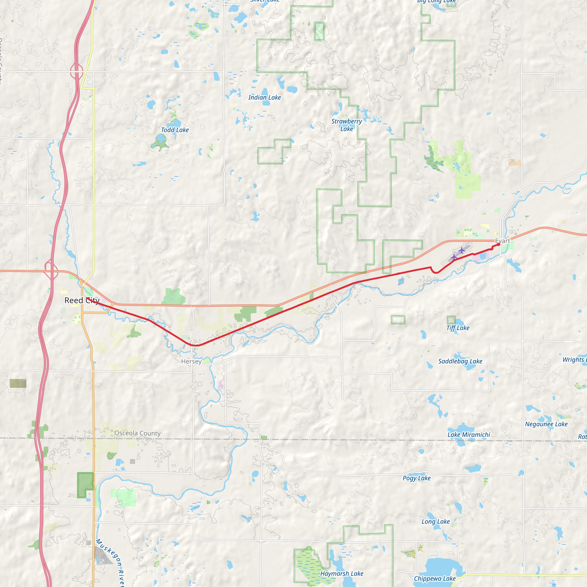 Pere Marquette State Trail mobile static map