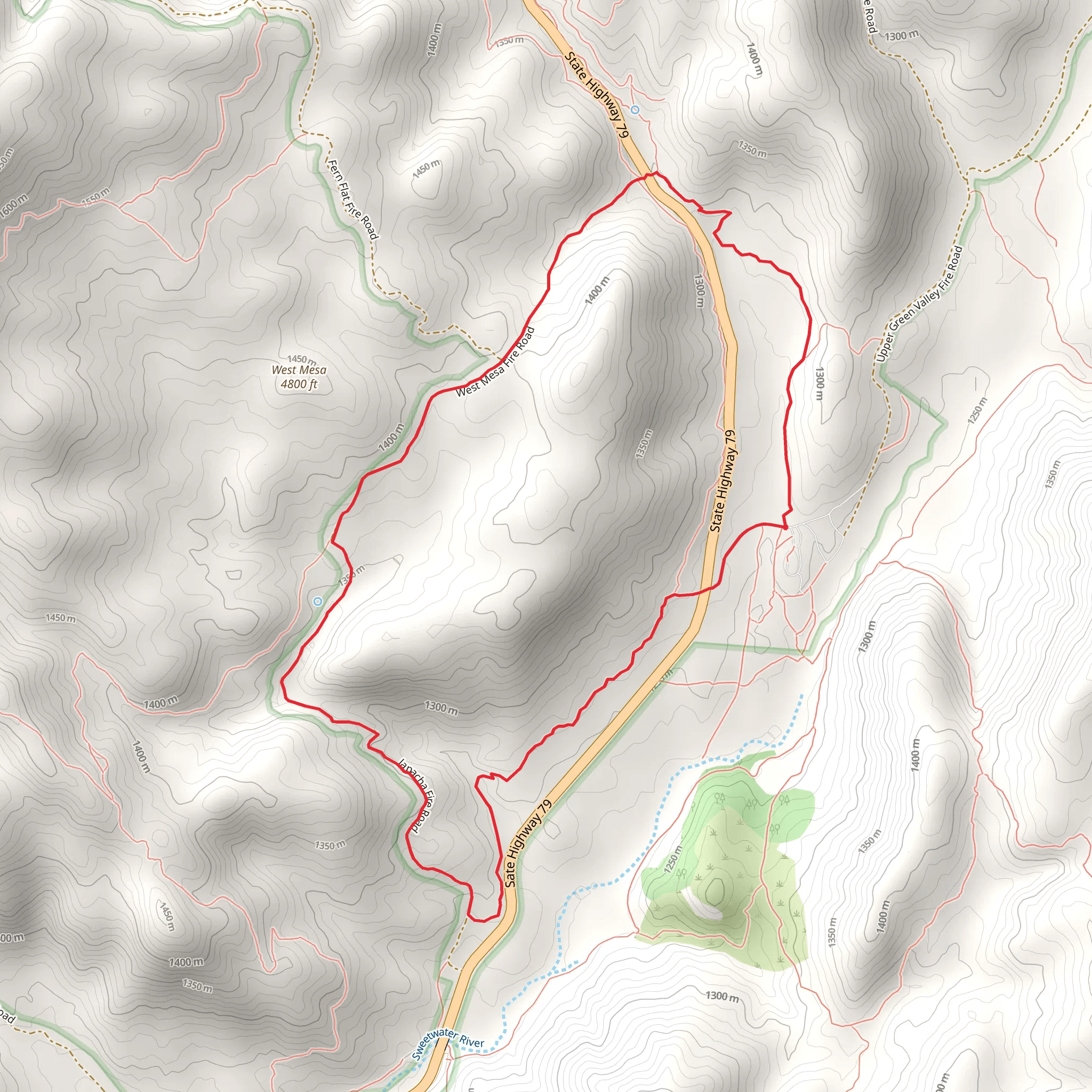West Side Trail and Cold Stream Trail Loop mobile static map