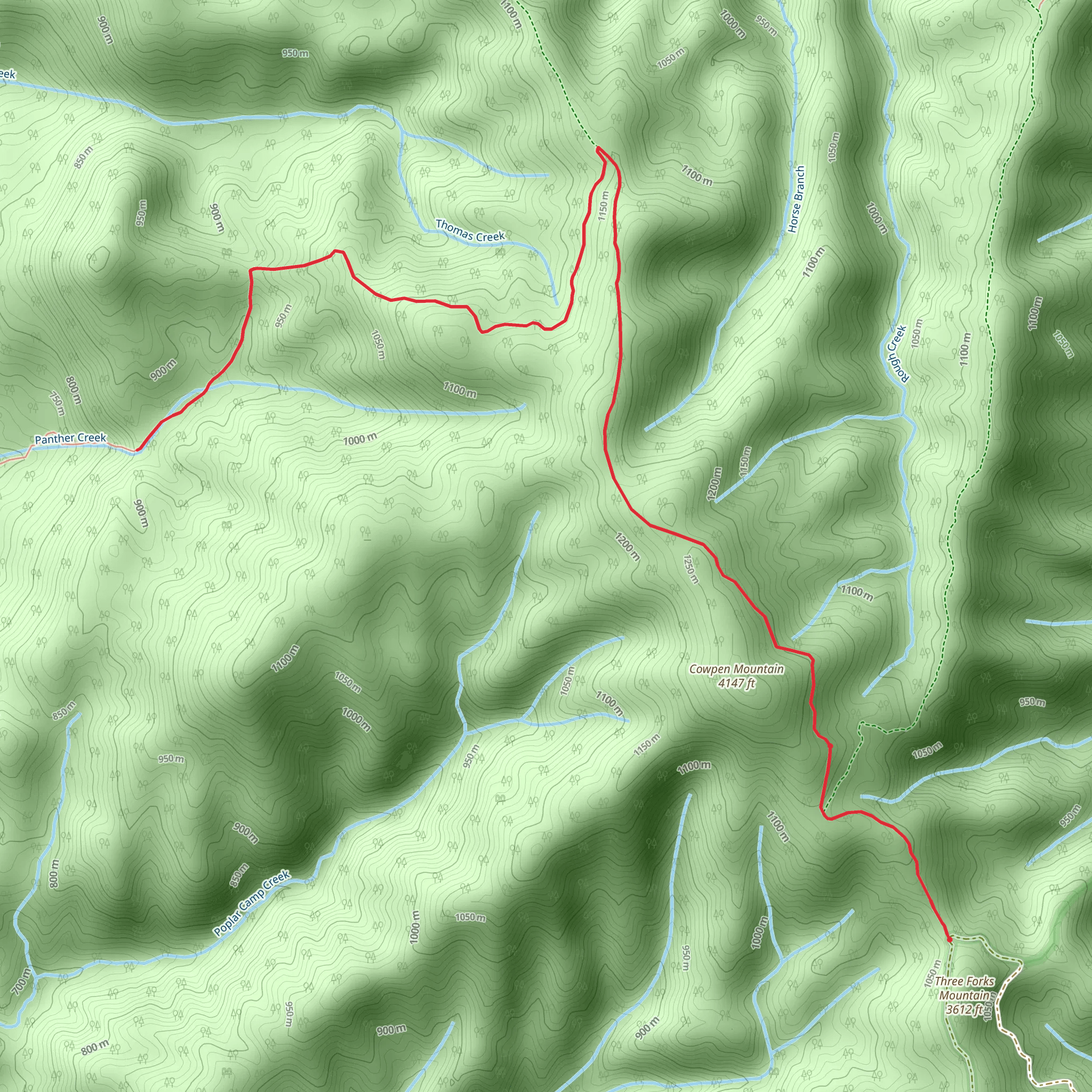 East Cowpen and Panther Creek mobile static map