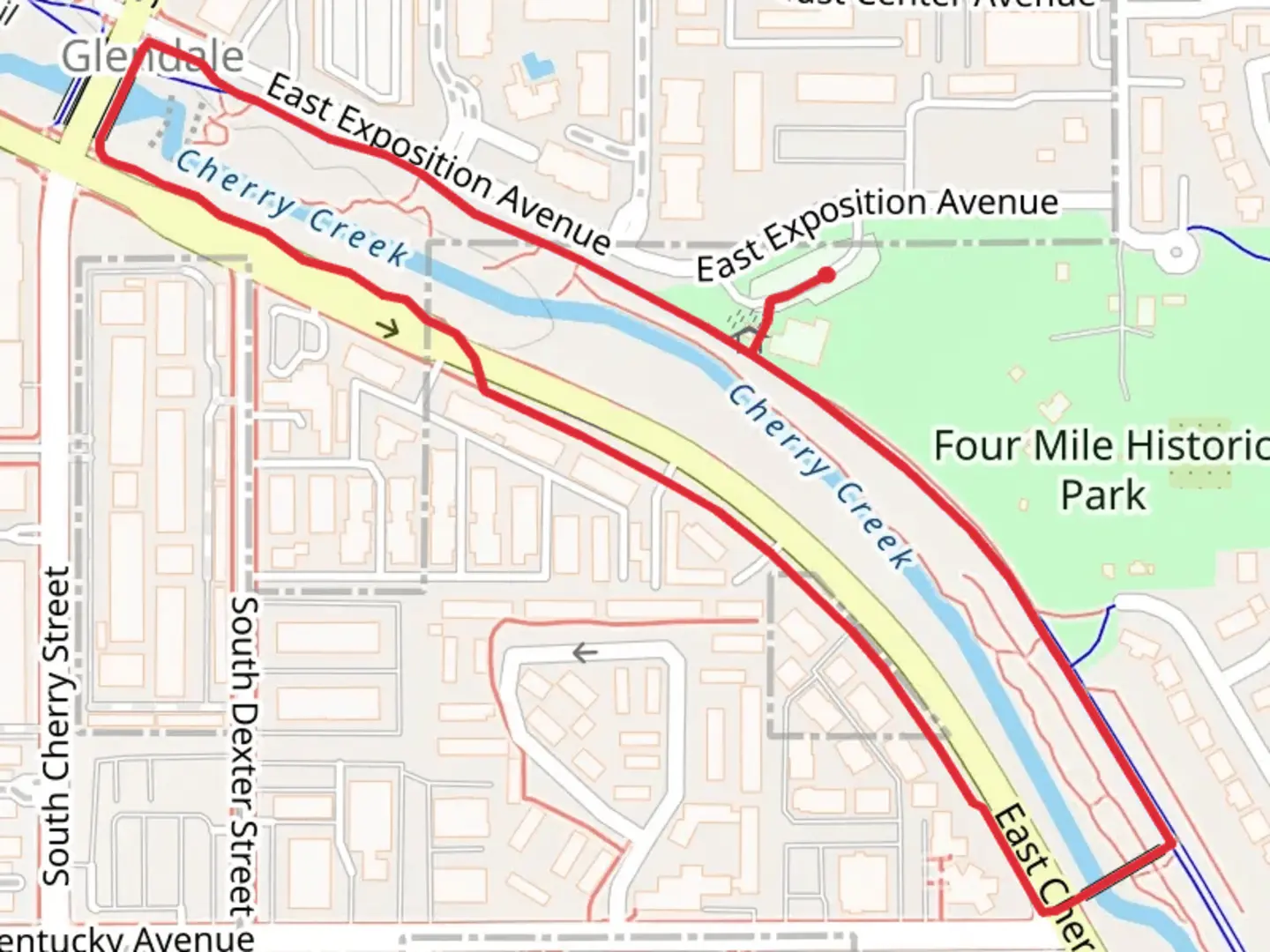 An image depicting the trail Cherry Creek South Drive Loop and its surrounding area.