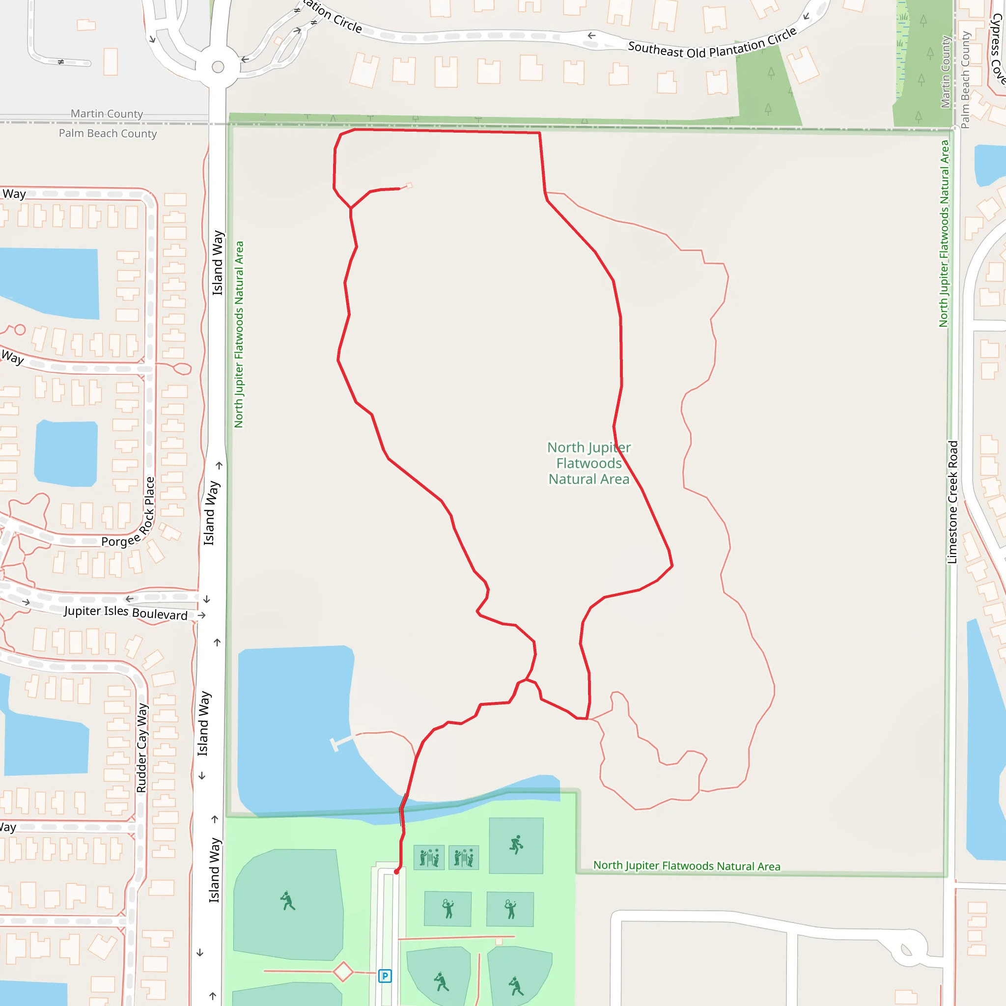 North Jupiter Flatwoods Natural Area Loop mobile static map