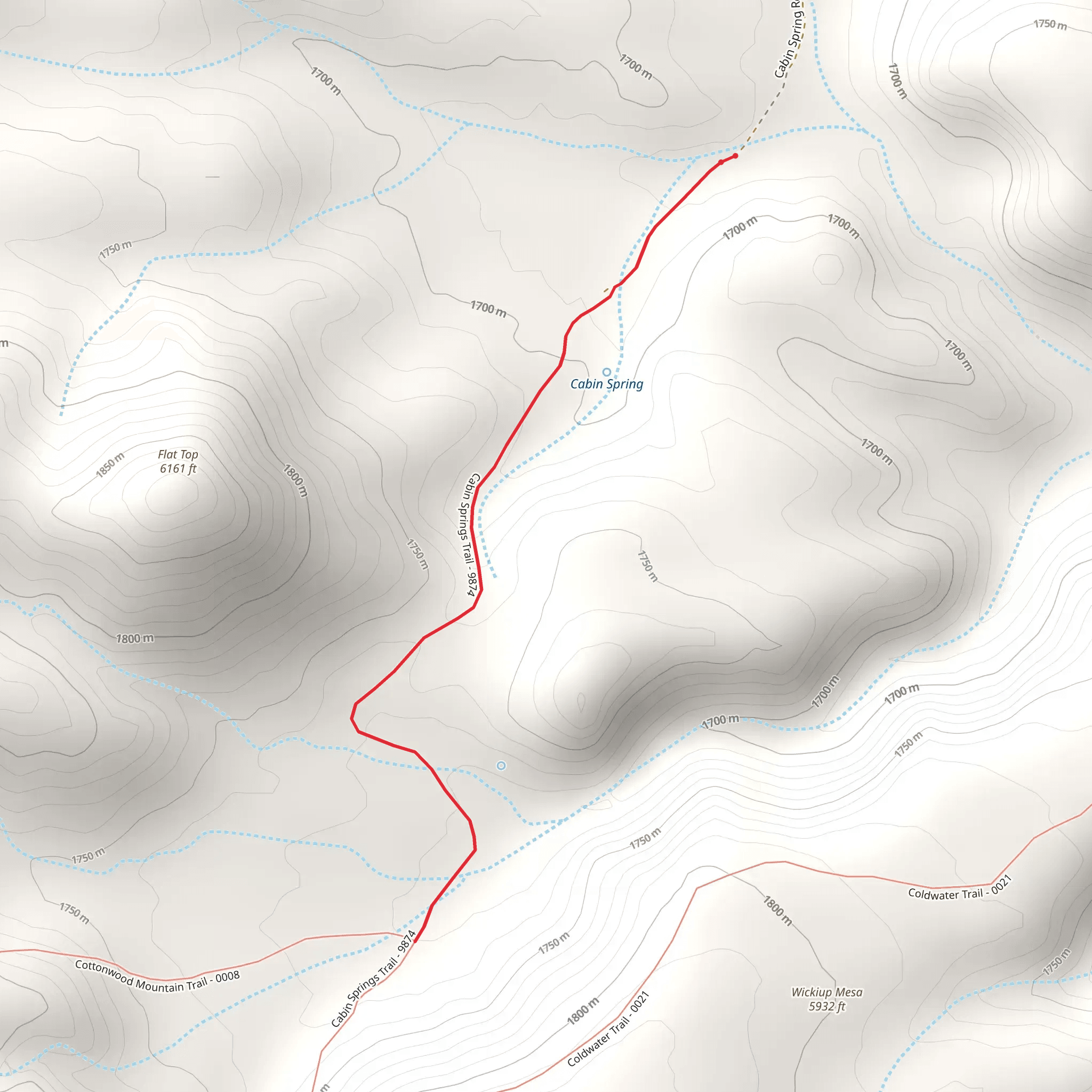 Cabin Springs Trail mobile static map