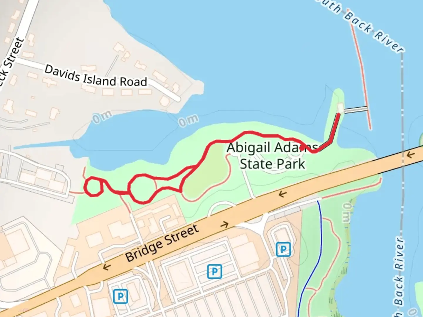 An image depicting the trail Abigail Adams State Park Loop and its surrounding area.