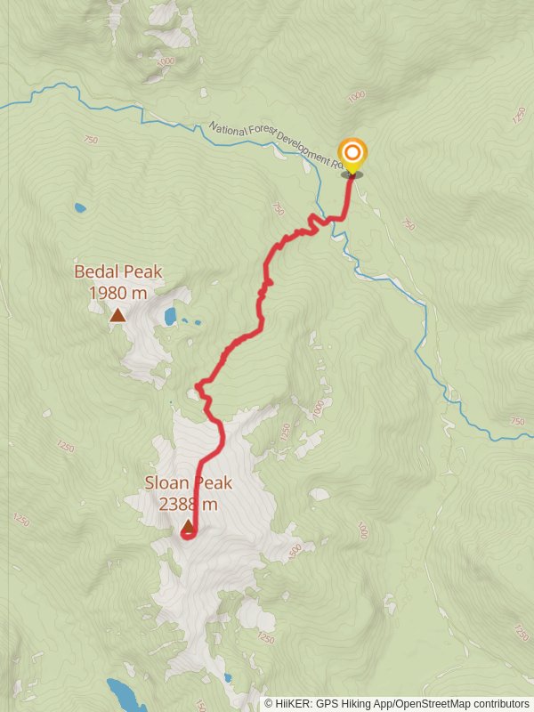 Sloan Peak Trail mobile static map