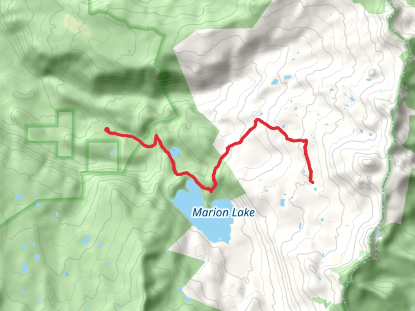 An image depicting the trail Swallow Lake, Marion Lake and Lake Ann Trail and its surrounding area.