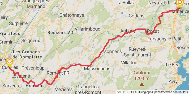 Camino Rheineck - Geneva stage 20 Map