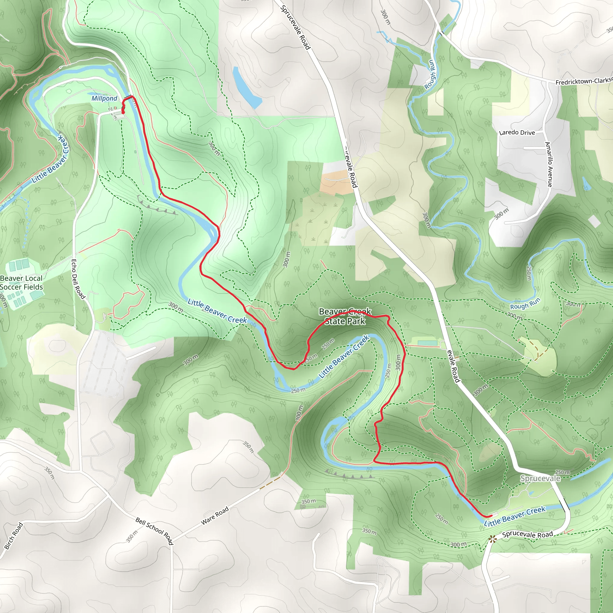 Lower Vondergreen Trail and NCT mobile static map
