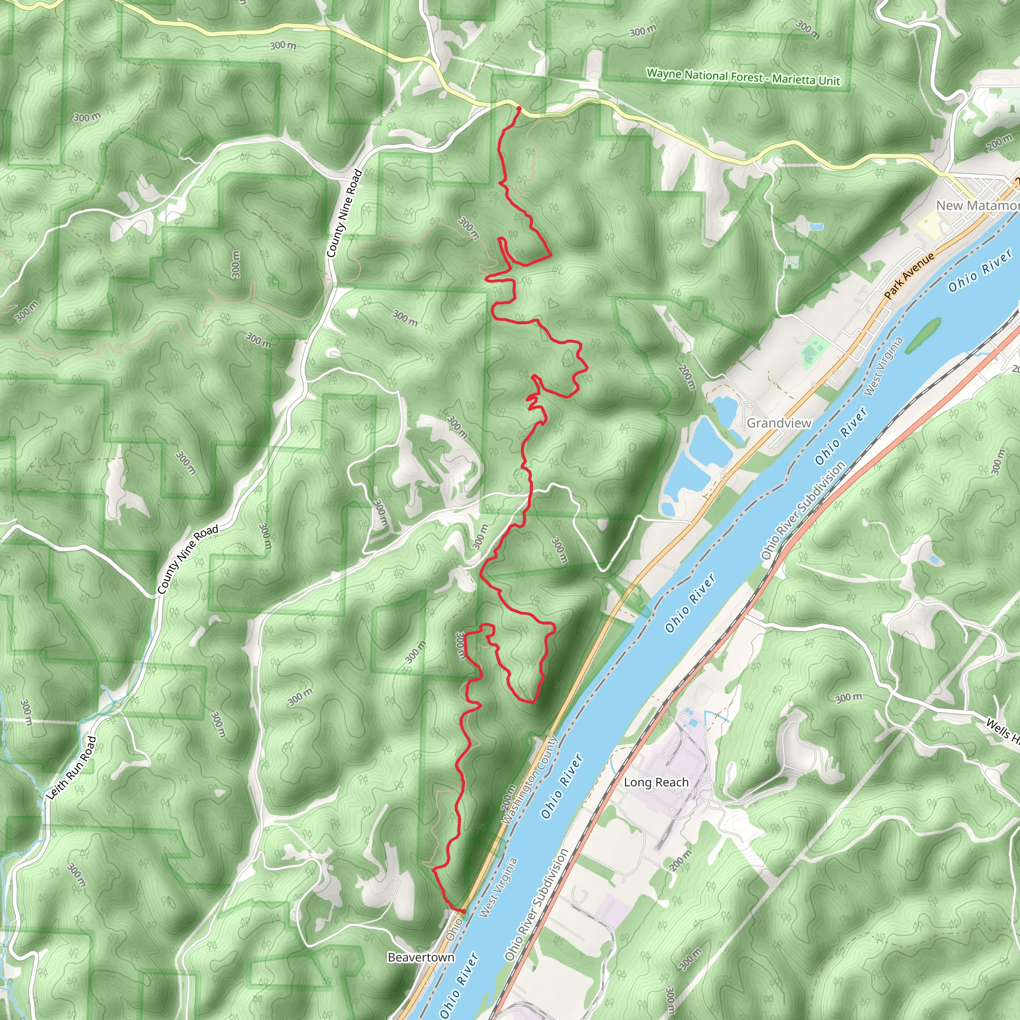 Ohio View Trail mobile static map