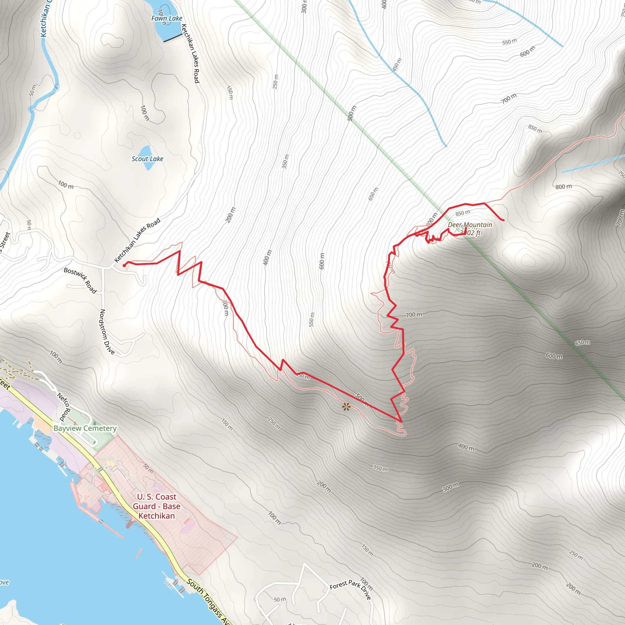 Deer Mountain via National Recreation Trail mobile static map