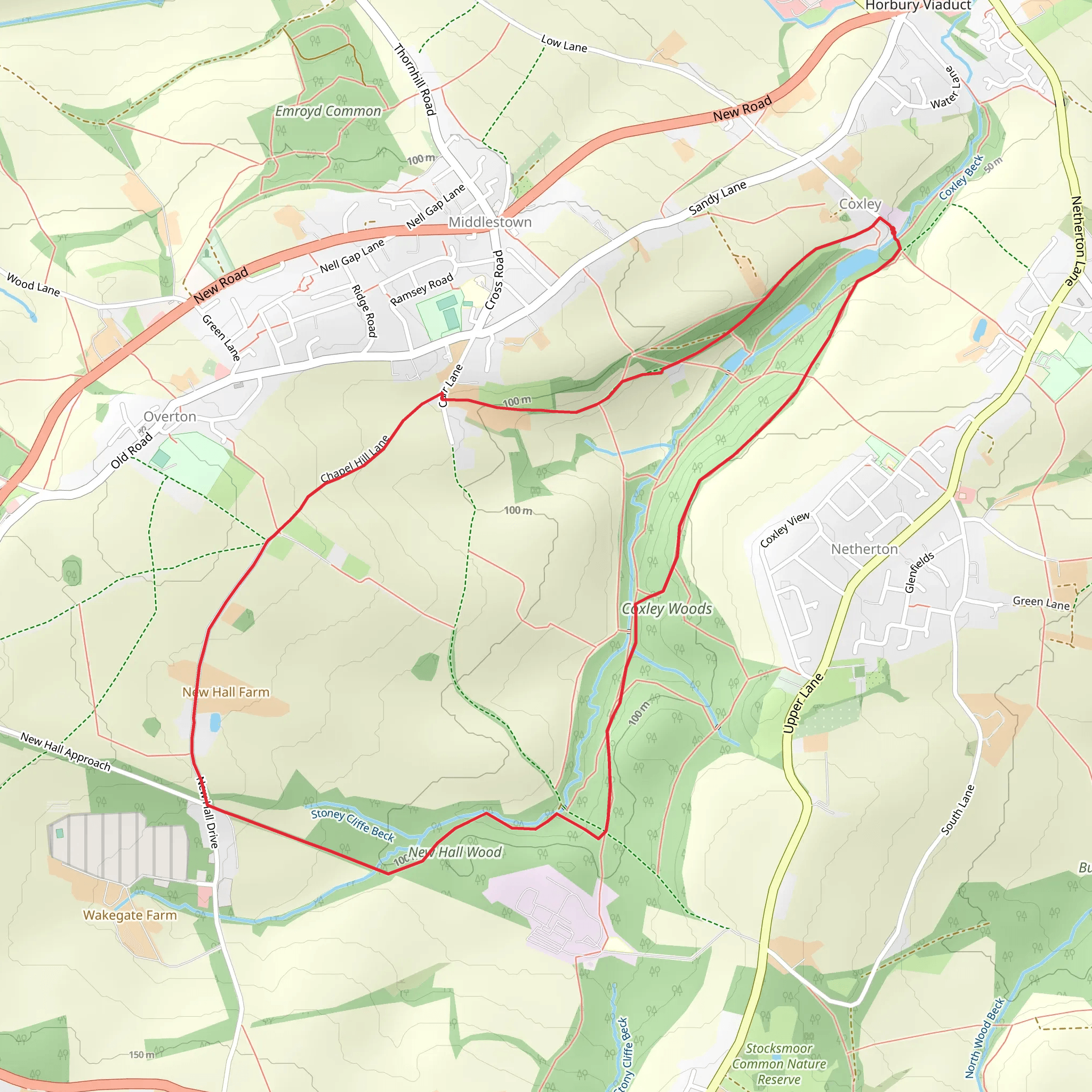 Stoneycliffe Wood Nature Reserve Loop mobile static map