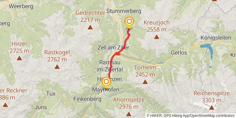 Die Alpenüberquerung stage 6 Map