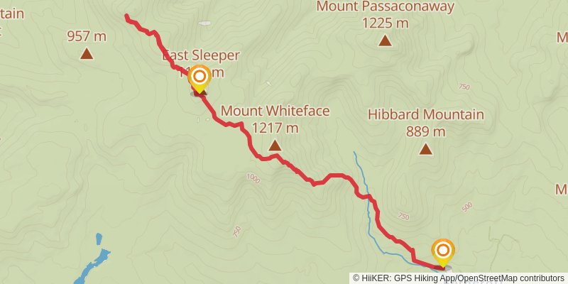 Kate Sleeper Trail via Dicey's Mill Trail stage 2 Map
