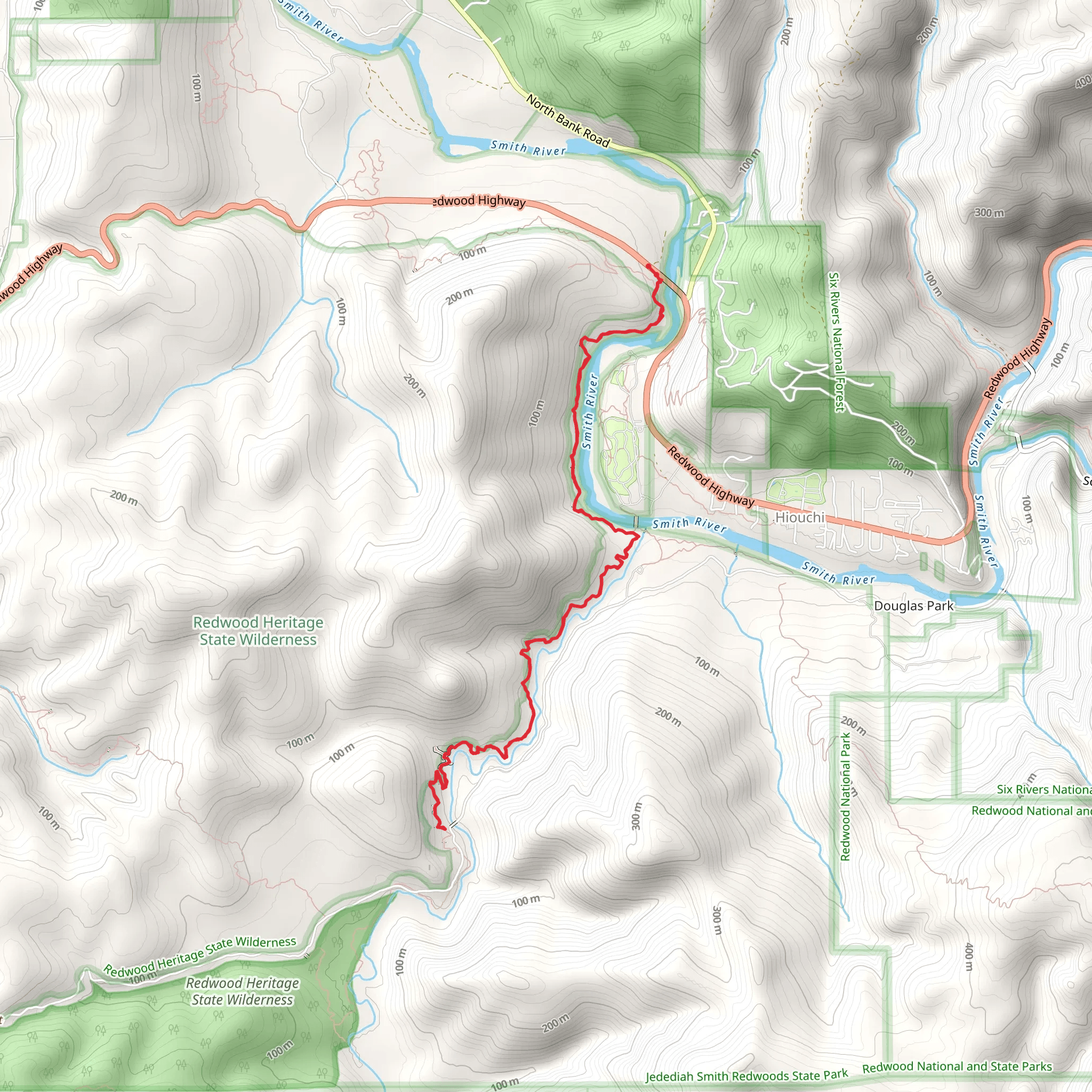 Mill Creek and Hiouchi Trail mobile static map