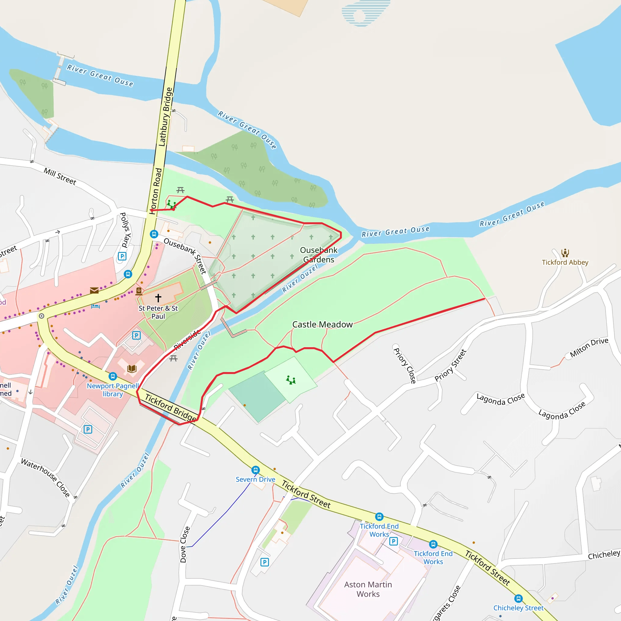 Newport Pagnell Walk mobile static map