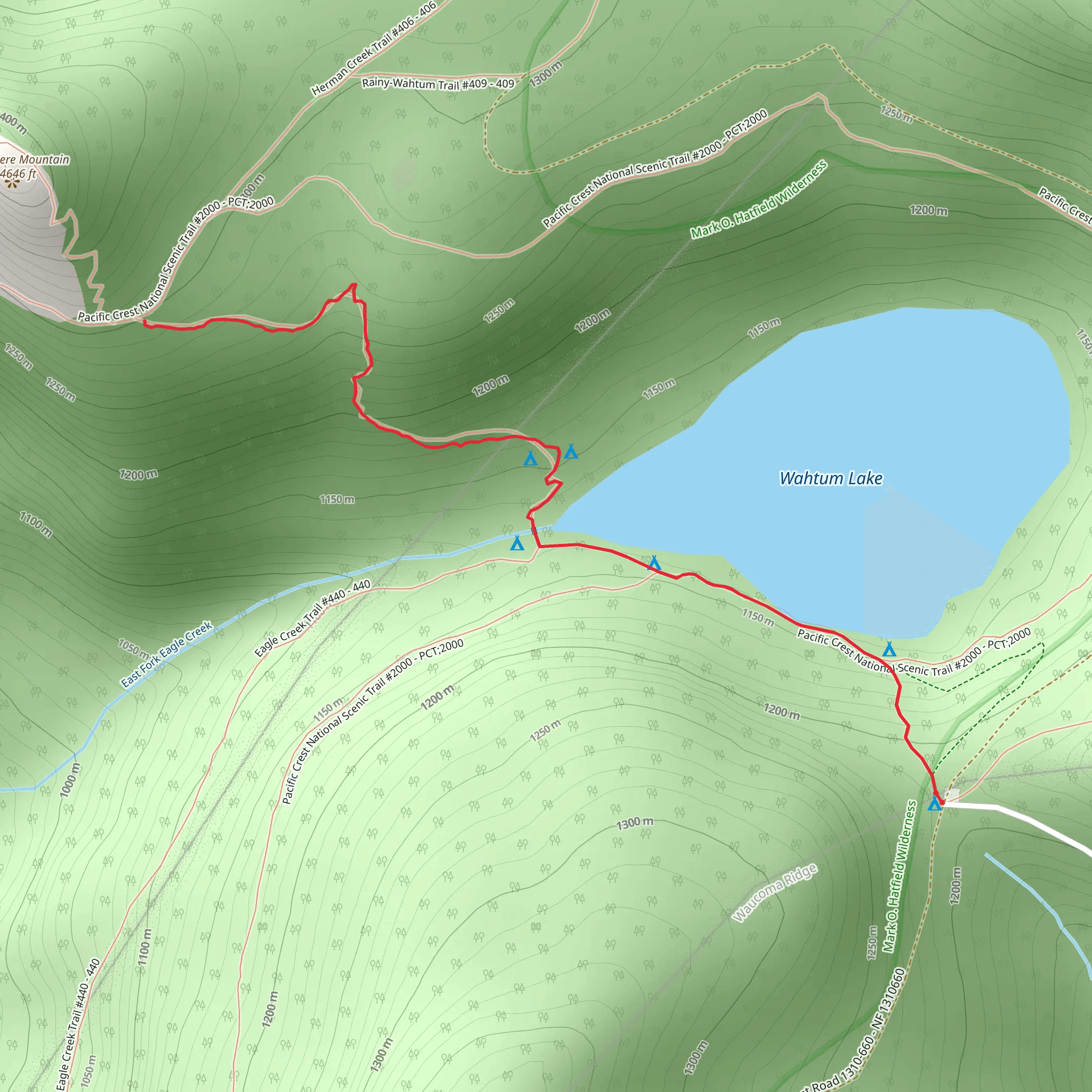 Chinidere Cutoff via Wahtum Express Trail mobile static map