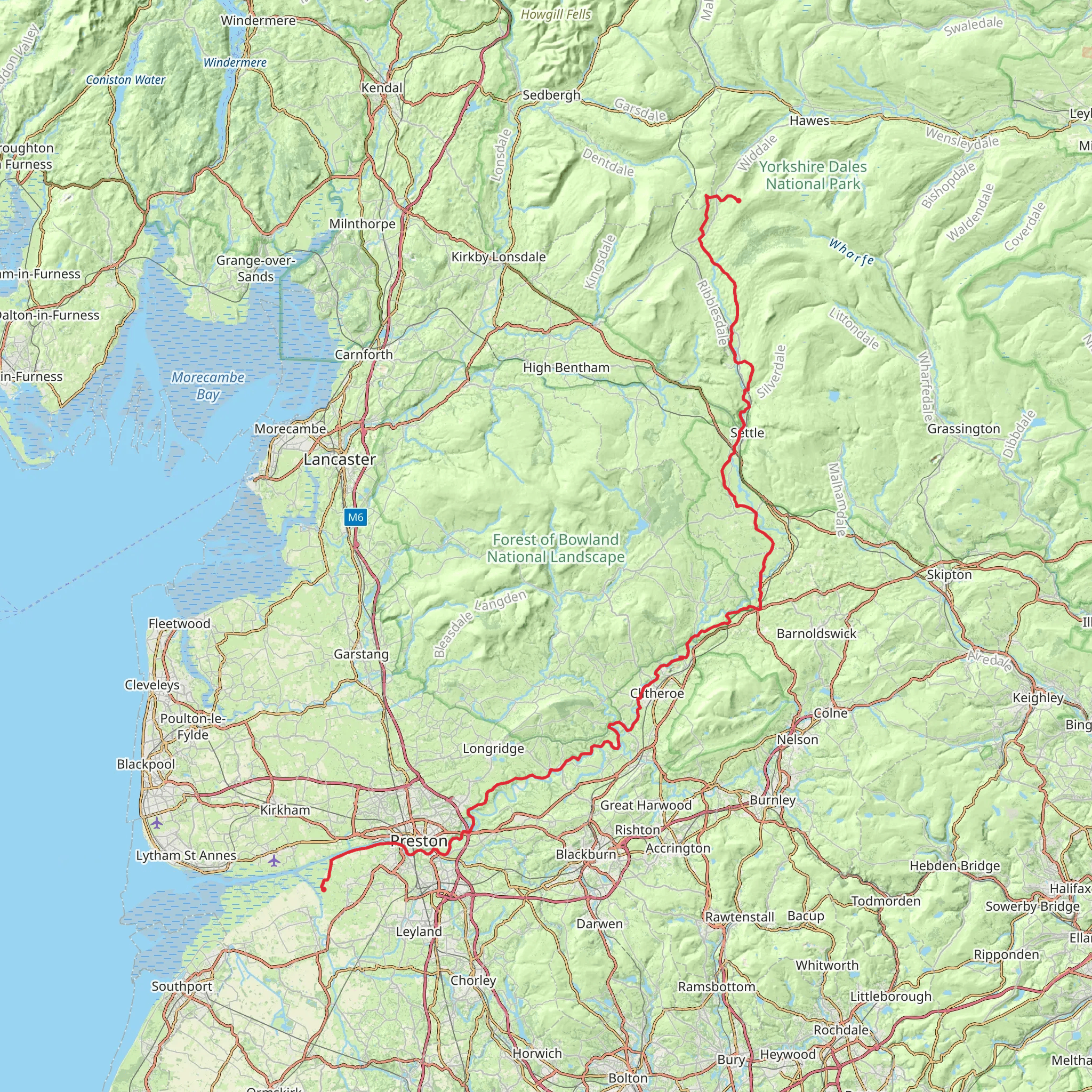 Ribble Way mobile static map