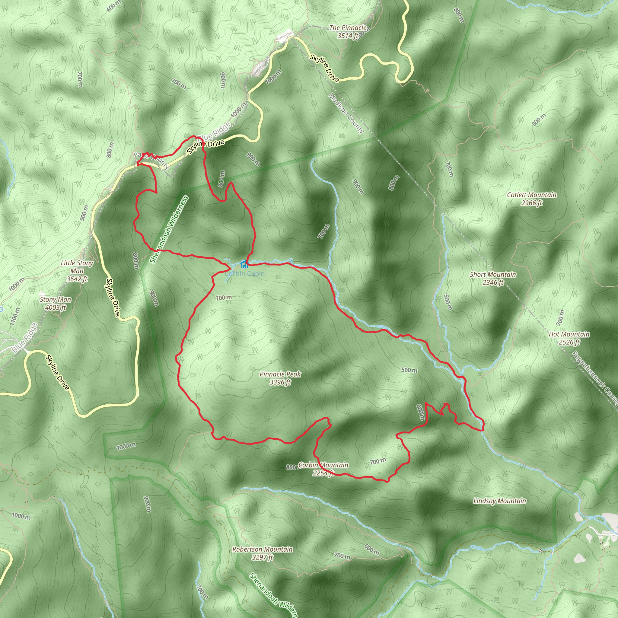 Nicholson Hollow and Corbin Mountain Loop Trail mobile static map
