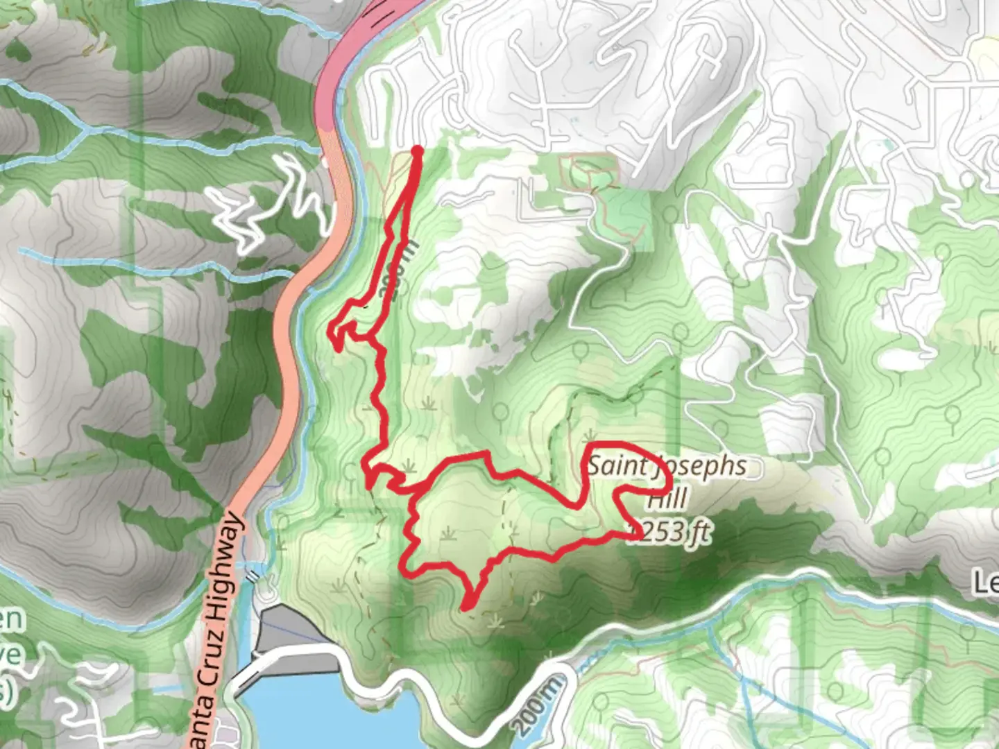 An image depicting the trail Saint Josephs Hill - Manzanita Loop Trail and its surrounding area.