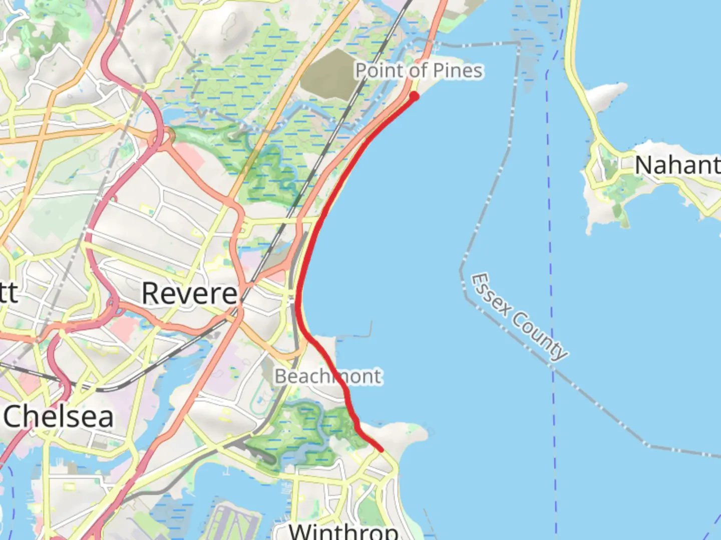 An image depicting the trail Point of Pines to Winthrop and its surrounding area.