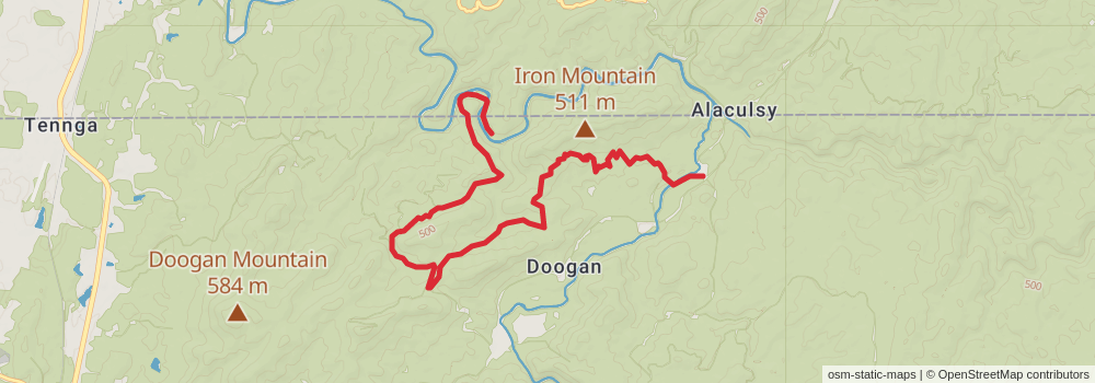 Conasauga River and Iron Mountain Loop stage 2 Map