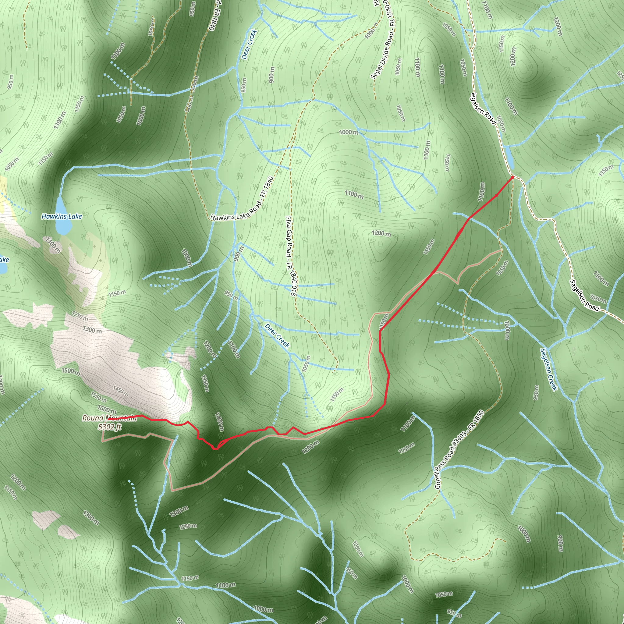 Round Mountain Trail mobile static map