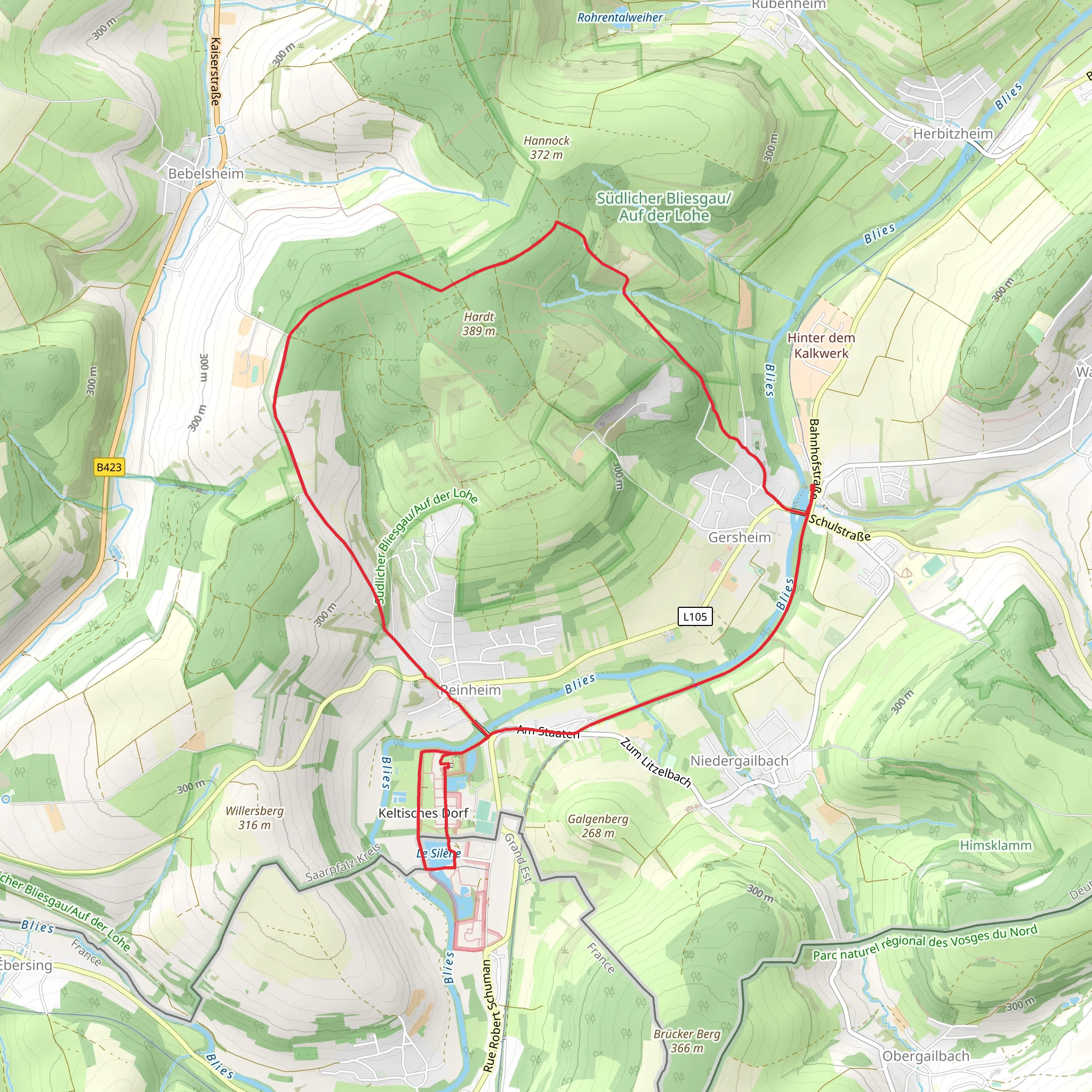 Le Silene via Graefinthaler Weg and Archaeologischer Weg mobile static map